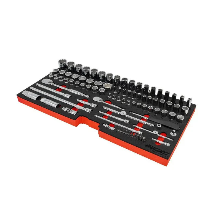 BoxoUSA 133-Piece Metric 3-Drawer Hand Carry Tool Box