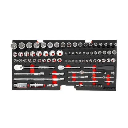 BoxoUSA 133-Piece Metric 3-Drawer Hand Carry Tool Box