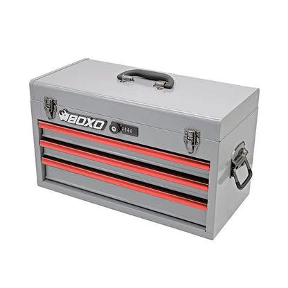 BoxoUSA 133-Piece Metric 3-Drawer Hand Carry Tool Box